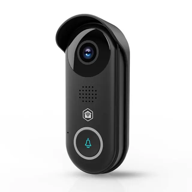 Smart Wi-Fi θυροτηλεόραση, με Full HD 1080p κάμερα, αισθητήρα κίνησης και νυχτερινή όραση σε μαύρο χρώμα.