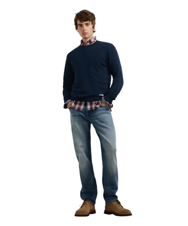 Pepe Jeans - Ανδρικό Πλεκτό Πουλόβερ Andre PM7000106-594 Μπλε 2