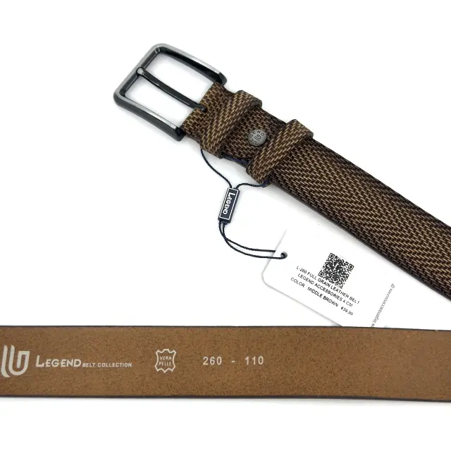Καφέ Δερμάτινη Ζώνη Full Grain 4 cm 2