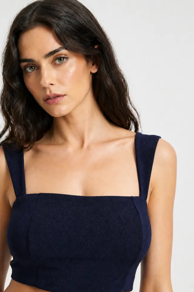 Cropped Top με Τιράντες & Τετράγωνο Ντεκολτέ PELIK TOP - XS 3