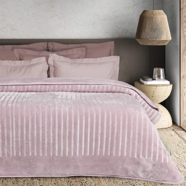 Κουβέρτα Μονή 160x240 Velour Das Home 1383 Dusty Pink 100% Ακρυλικό