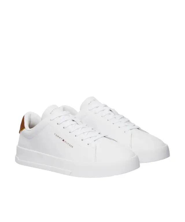 Tommy Hilfiger - Ανδρικά Sneakers Th Court Lth Detail Ess FM0FM05367-02R Λευκό/Καφέ 2