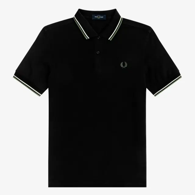 FRED PERRY TWIN TIPPED POLO-ΠΟΛΟ ΑΝΔΡΙΚΟ BLACK