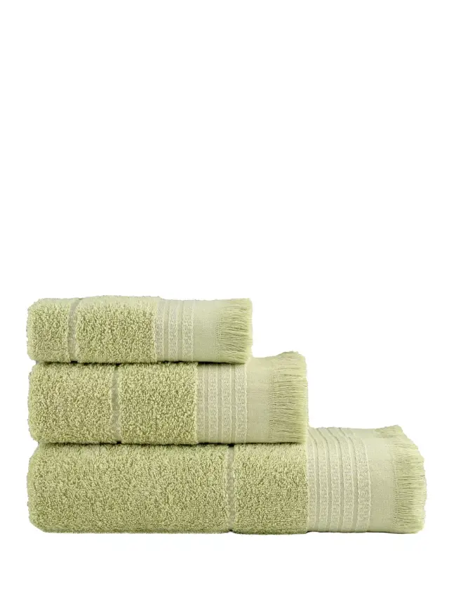 Σετ Πετσέτες Plush - Olive Green Σετ (1 x 30x50 + 1 x 50x90 + 1 x 70x140) Πράσινο