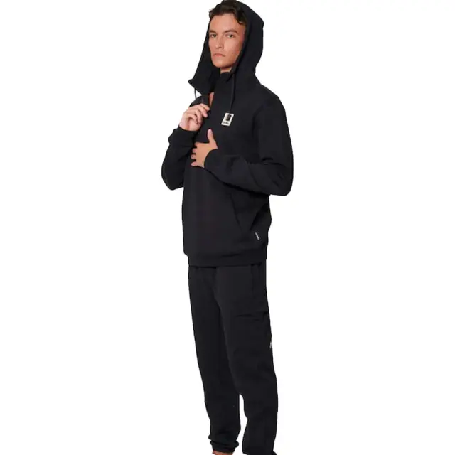 Body Action Men's Half-Zip Hooded Sweatshirt Μαύρο 063512-01 (Body Action)
