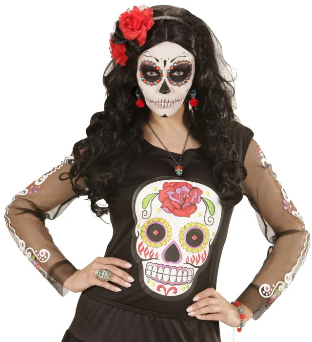 Αποκριάτικο Αξεσουάρ Σκουλαρίκια Azure Skull (Widmann) (W-03507) 3