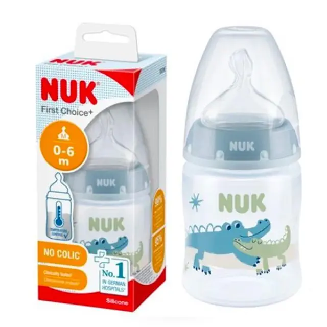 Nuk First Choice Πλαστικό Μπιμπερό με Θηλή Σιλικόνης 0-6m + Δείκτη Ελέγχου Θερμοκρασίας 150ml