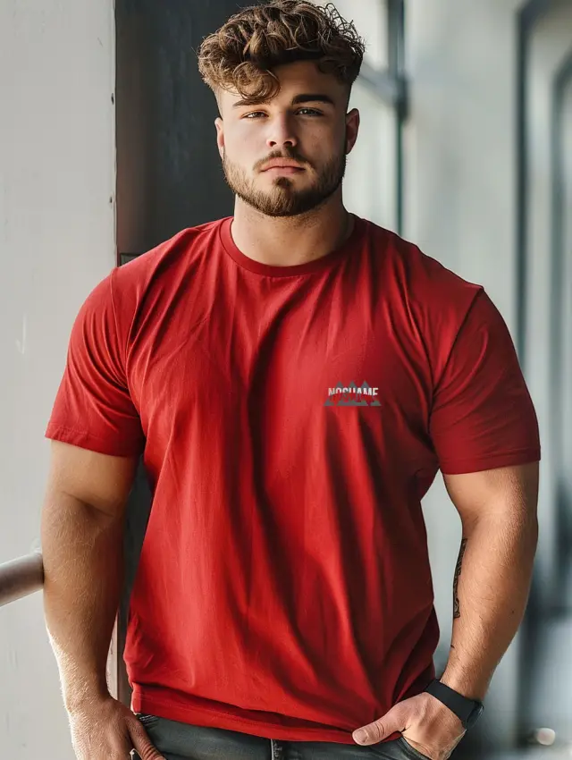 T-shirt Noshame® κόκκινο με τύπωμα - P122447 - 3XL