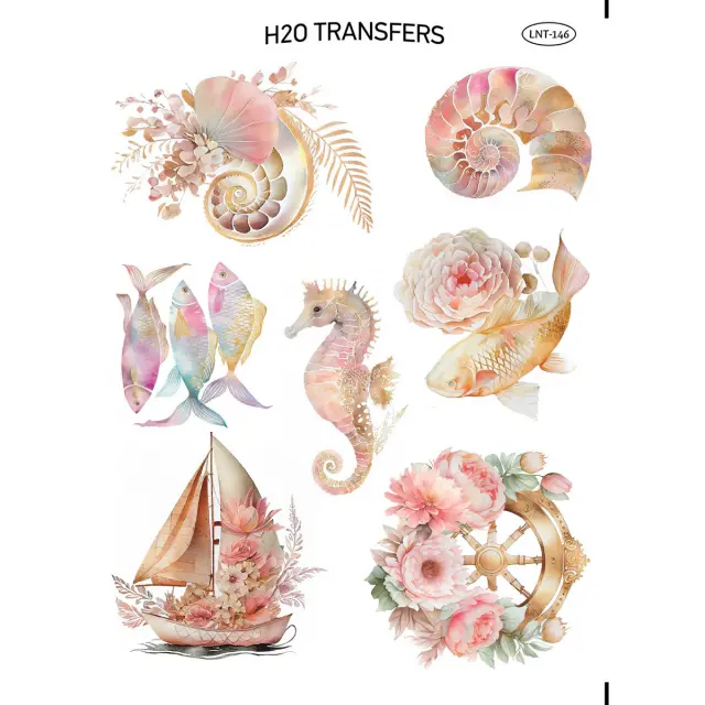 Χαρτί Easy Transfer, Θαλασσινά σε παστέλ αποχρώσεις, LNT-146, 25x35cm