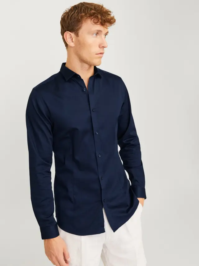 JPRBLAPARMA SHIRT L/S NOOS - Navy Blazer 2