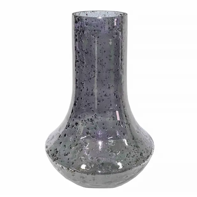 Βάζο γυάλινο μοντέρνο smoke 24x24x40cm Zaros 25684 IN224