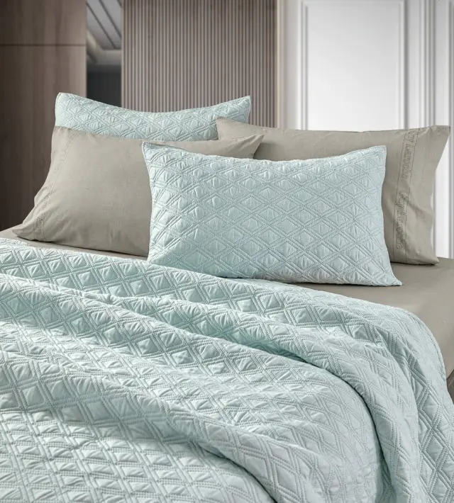 ΣΕΤ ΚΟΥΒΕΡΛΙ KING SIZE (250×240) ΜΕ ΜΑΞΙΛΑΡΟΘΗΚΗ (50×50) TEMPEST MINT GUY LAROCHE 2