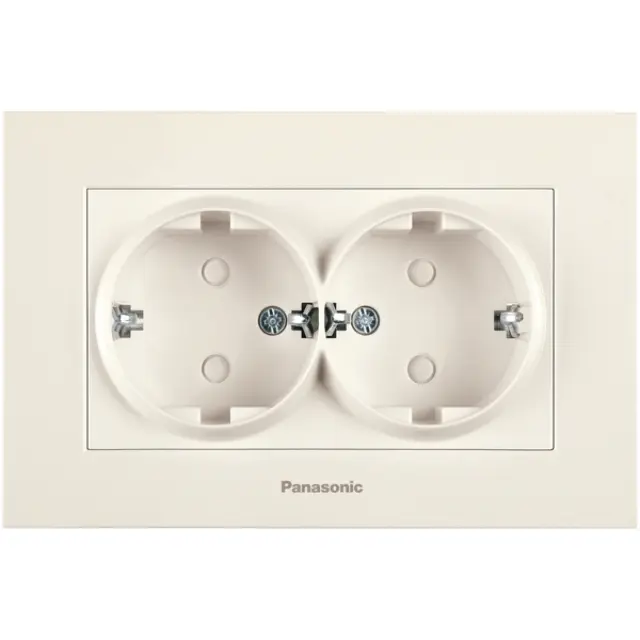 Karre Plus Beige Child Protected Double Earth Socket