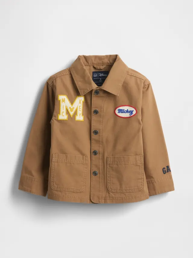 Gap Ã— Disney Βρεφικό & Νηπιακό Mickey Mouse Canvas Chore Πανωφόρι Kola nut - 6-12M