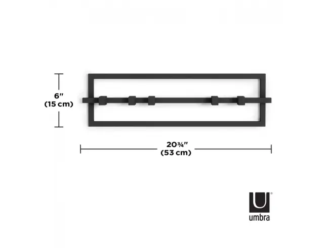 Κρεμάστρα τοίχου Cubiko Umbra 5 θέσεων με διαστάσεις 53x6x15cm - Μαύρο1016881-040 3