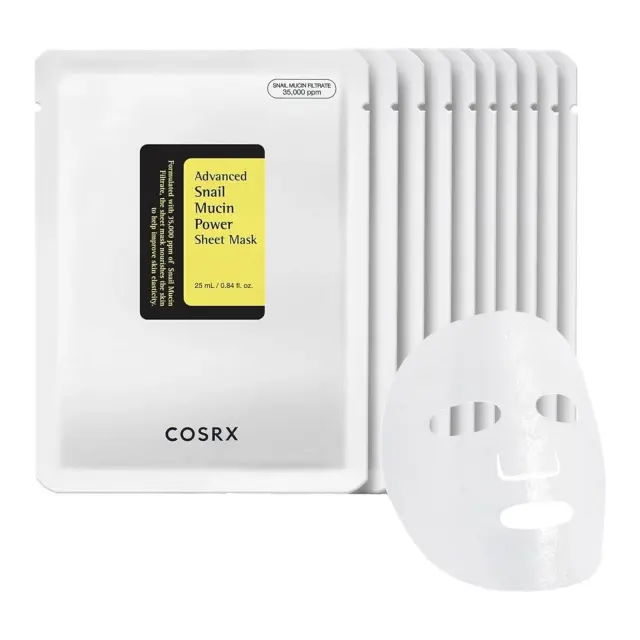 Μάσκα Προσώπου Cosrx Advanced Snail Mucin Power Sheet Mask Sheet Mucin Σετ 10τμχ 25ml