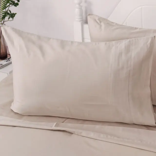 Σετ Σεντόνια 165x200+37 Υπέρδιπλα Beauty Home 4 Seasons 12000 Beige Με Λάστιχο100% Βαμβακοσατέν 2