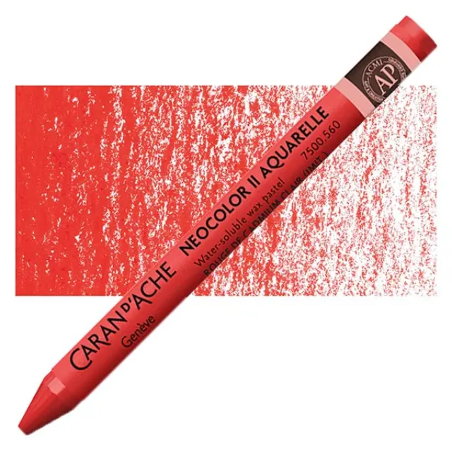 Caran d'Ache Neocolor II Υδατοδιαλυτό Παστέλ Κεριού - 7500/560 - Light Cadmium Red Hue