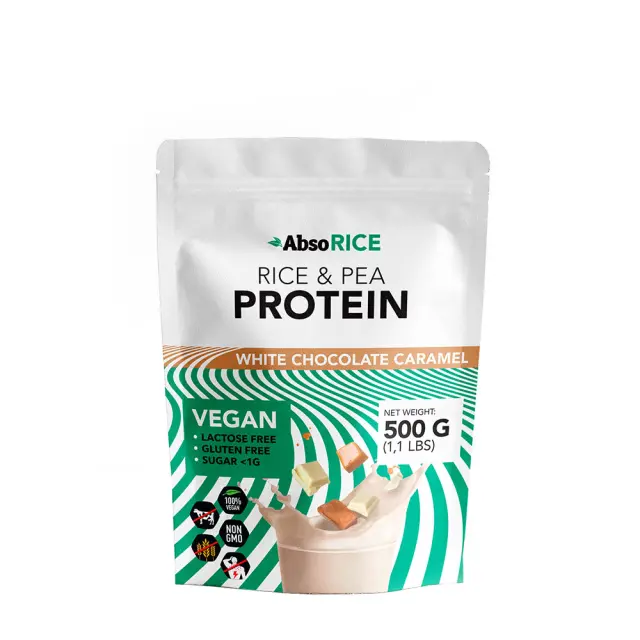 AbsoRICE Rice & Pea Protein - Vegan Protein Powder white-chocolate-caramel, 500-g