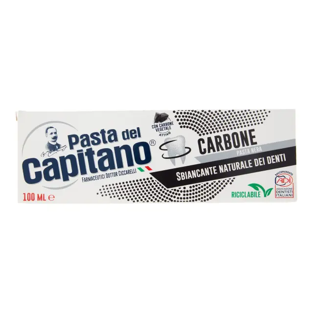 Pasta del Capitano Whitening Charcoal Ενεργός Φυτικός Άνθρακας Λευκαντική Οδοντόκρεμα, 100ml
