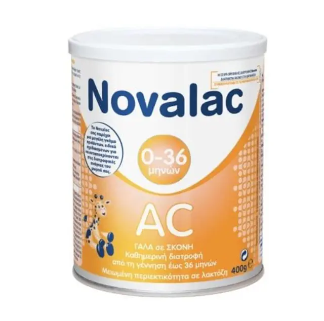 Novalac AC 0-36m Βρεφικό Γάλα σε Σκόνη για την Αντιμετώπιση των Κολικών με Μειωμένη Περιεκτικότητα σε Λακτόζη, 400gr