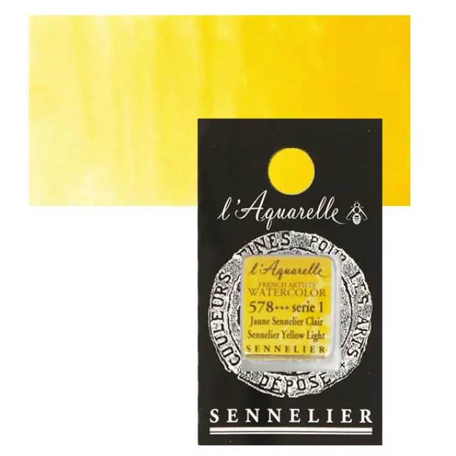 Χρώμα Ακουαρέλας Sennelier l Aquarelle Half Pan - 578 Sennelier Yellow Light