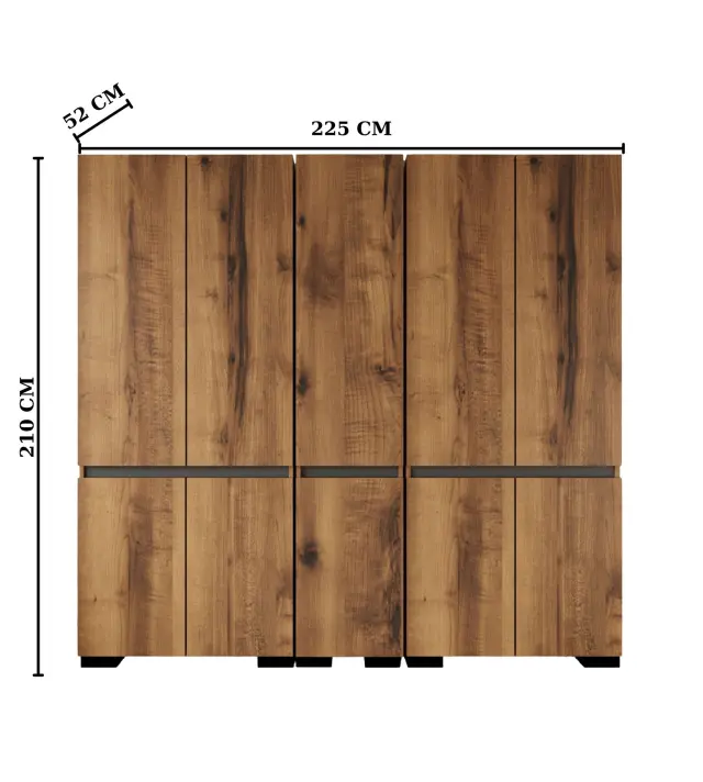 Ντουλάπα DREGIU Καρυδί / Ανθρακί 225x52x210 2