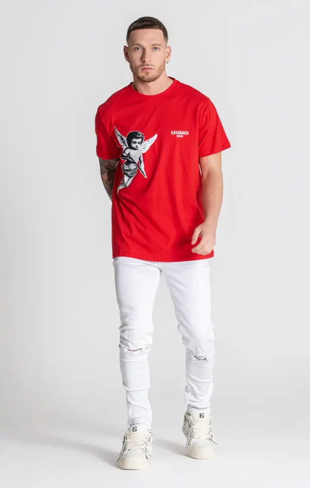 Gianni Kavanagh Ανδρικό ANGEL T-Shirt Βαμβακερό Regular-Fit – Red - S 3
