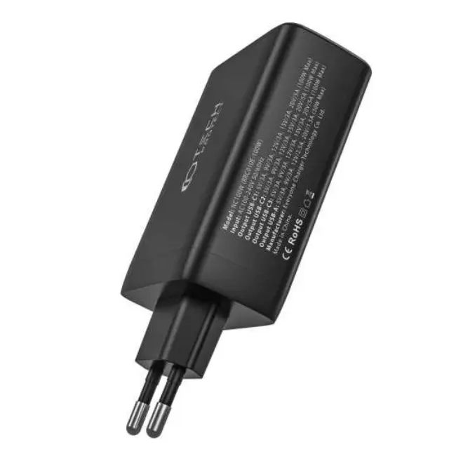 Tech-Protect Φορτιστής NC100W-GAN GaN 3x USB-C PD 100W / USB-A QC 3.0 Black 3