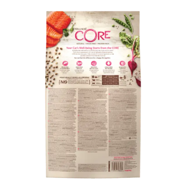 Wellness Core Sterilised Ocean Ξηρά Τροφή Γάτας με Σολομό Χωρίς Σιτηρά 4kg 3