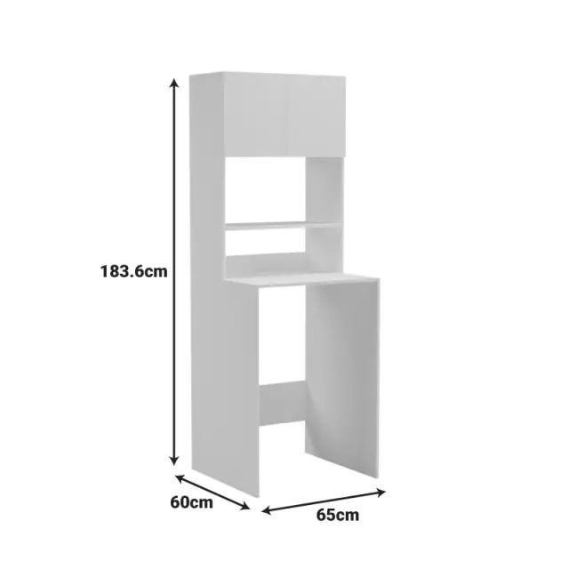 Έπιπλο πλυντηρίου Chaxe pakoworld λευκό 65x60x183.6εκ 3