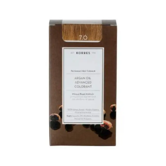 Korres Argan Oil Advanced Colorant Μόνιμη Βαφή Μαλλιών 7.0 Ξανθό Φυσικό, 50ml 2