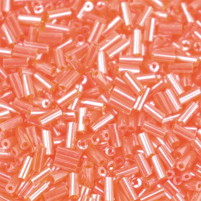 Χάντρα Glass Bugles Pearl Luster Orange Red 5mm - 25gr