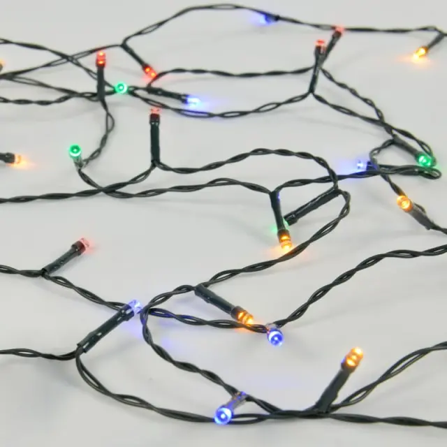 100 LED σε σειρά με πρόγραμμα πράσινο καλώδιο πολύχρωμο λαμπάκι