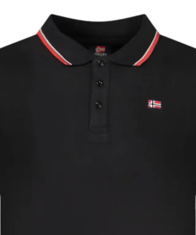 Norway Nautical School - Ανδρική Μπλούζα Μακρυμάνικη Πόλο 848871-BLACK Μαύρο 3