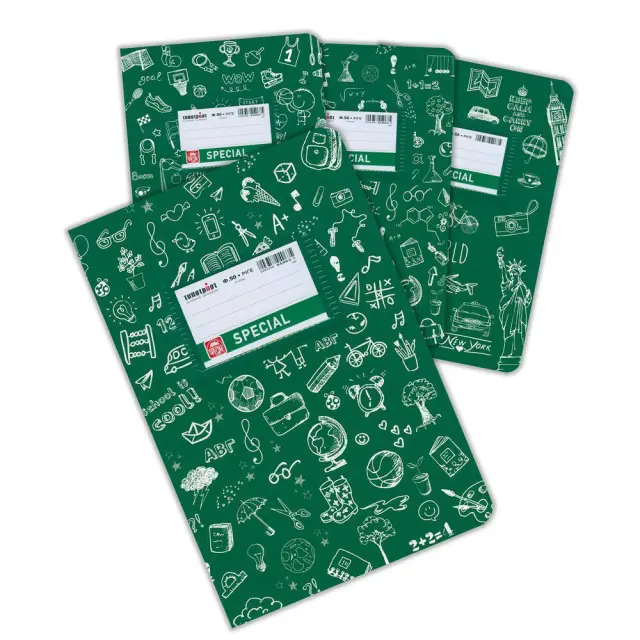 Typotrust Τετράδιο Doodles Ριγέ 17x25 Πράσινο 50 φύλλων (4303)