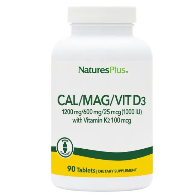 Nature's Plus Bone Support Cal/Mag/Vit D3 with Vitamin K2 90 ταμπλέτες