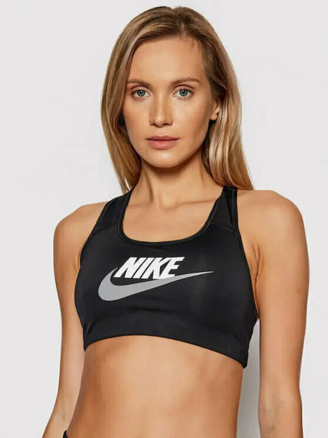 Nike Dri-Fit Swoosh Γυναικείο Αθλητικό Μπουστάκι DM0579-010 Μαύρο - S