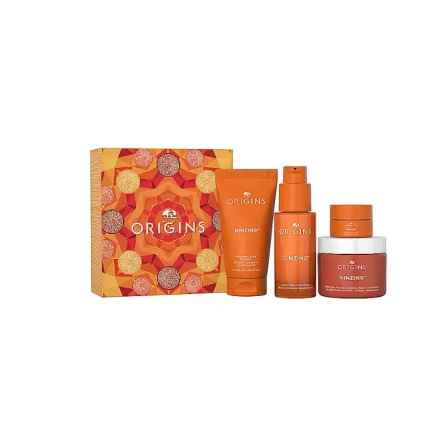 Origins GinZing Glowing Essentials Set Refreshing Scrub Cleanser, Απολεπιστικό Προσώπου 50ml, Energizing Gel Cream, Ενυδατική Κρέμα-gel 50ml, Into The Glow Brightening Serum, Ορός Προσώπου 30ml & Brightening Eye Cream, Κρέμα Ματιών 5ml 1σετ