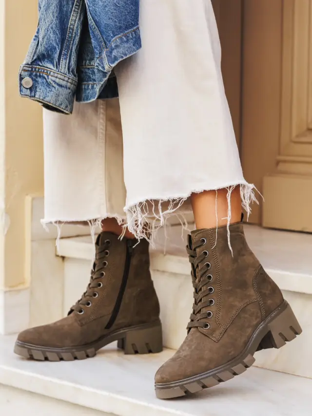 Gabor Μποτάκια Γυναικείο δέρμα Nubuck Πράσινο GAB/32765 33-OLIV 2