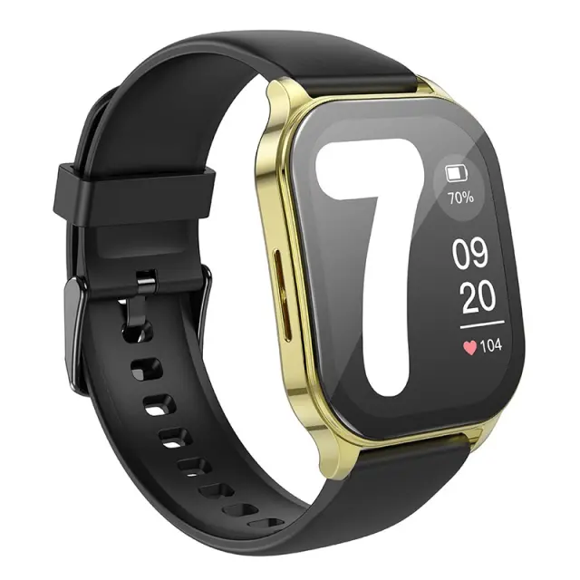 Smartwatch Hoco Y19 IP68 AMOLED Οθόνη 1.96" 300mAh V5.2 με Δυνατότητα Κλήσεων Χρυσαφί Aloha Tropic