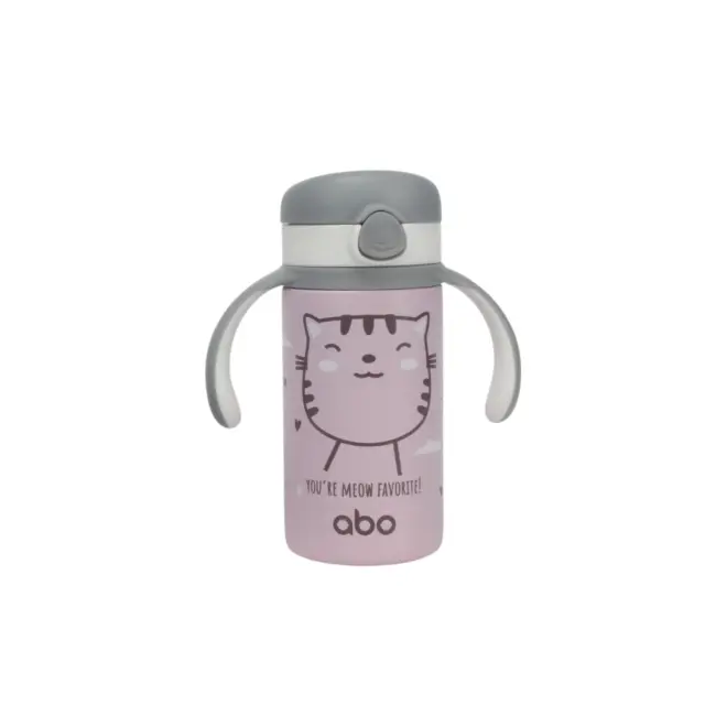 ABO Παγούρι Θερμός 280ml Με Χερούλι Και Καλαμάκι Abottle You're Meow Favorite 233107