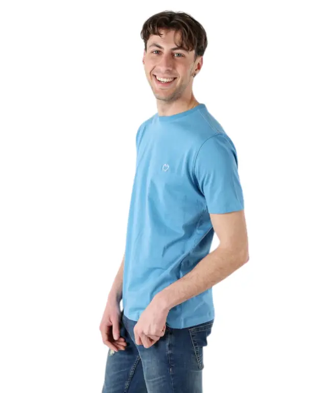 Baci & Abbracci - Ανδρικό T-shirt Crew Neck with Logo BAM3381-OCEANO Γαλάζιο 2