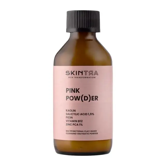 SkinTra Pink Pow(d)er Multifunctional Cleansing Enzymatic Powder on Clay Base Πούδρα Καθαρισμού του Δέρματος με Λευκή Άργιλο 40gr – 100ml