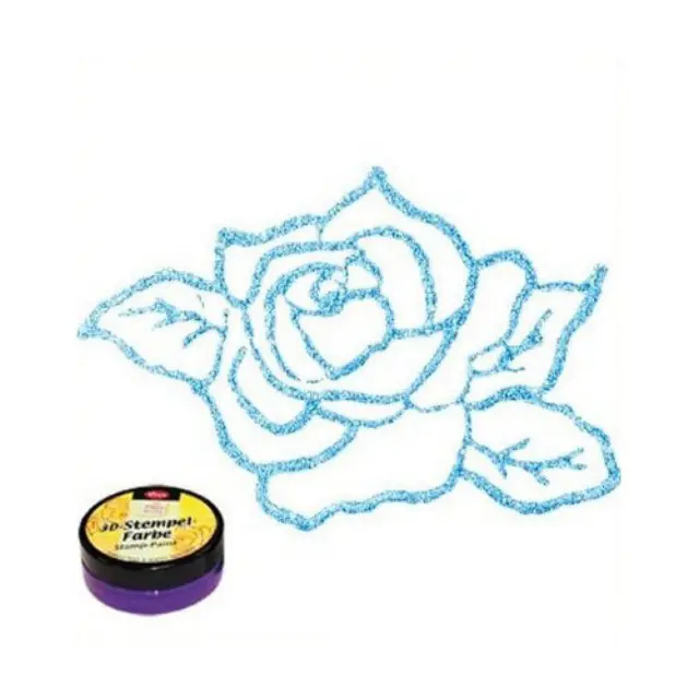 3D Stempel-farbe VIVA DECOR 50ml, Hellblau-Metallic