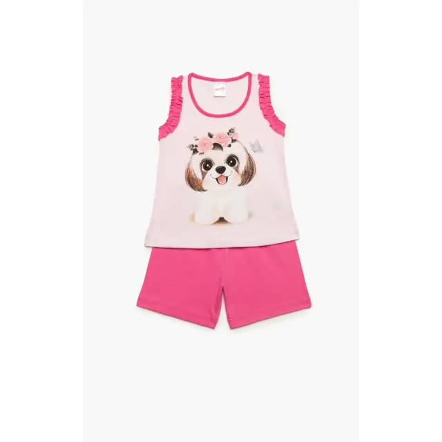 Πυτζάμα Βρεφική Καλοκαιρινή Minerva Dance Puppy Φούξια No 2 61936-157 2