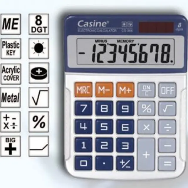 Αριθμομηχανή Casine 8 ψηφίων 13x10cm CS-366