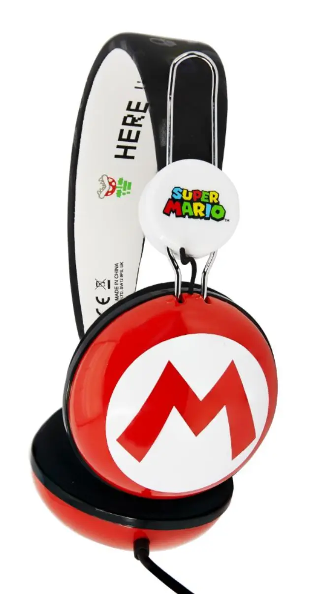 OTL Tween Super Mario Icon Ενσύρματα On Ear Παιδικά Ακουστικά Κόκκινα