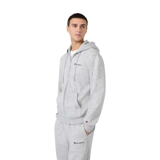Champion Men's Fleece Full-Zip Small Logo Hoodie Γκρι 221794-EM021 (Champion)