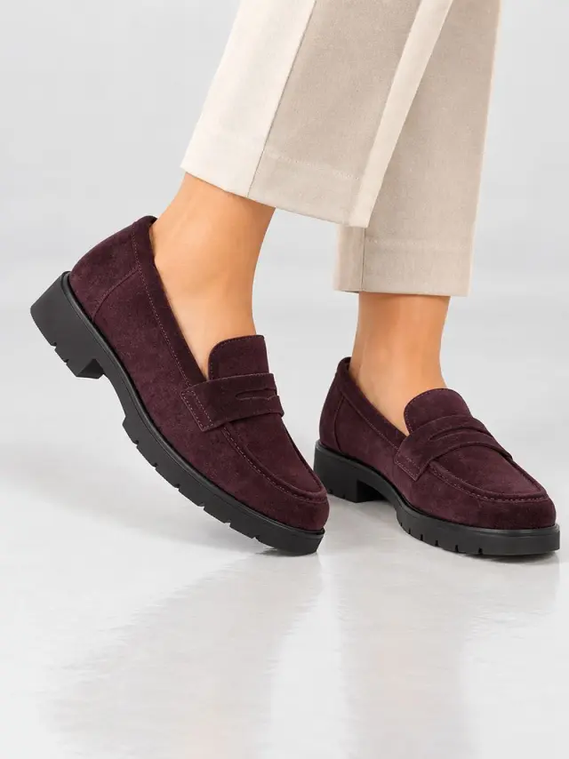 Gabor Μοκασίνια-Loafers Γυναικείο δέρμα Nubuck Μπορντώ GAB/400101 002-MULBERRY - 38 2